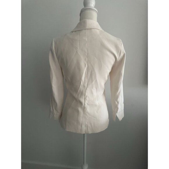 H&M Cream Long Sleeve Blazer Jacket Size 4 - Picture 3 of 5